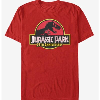 Jurassic Park Red 25th Anniversary Logo T-Shirt