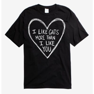 I Like Cats Heart T-Shirt