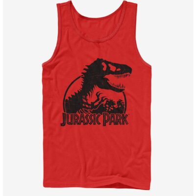 Dino Skeleton Silhouette Logo Tank