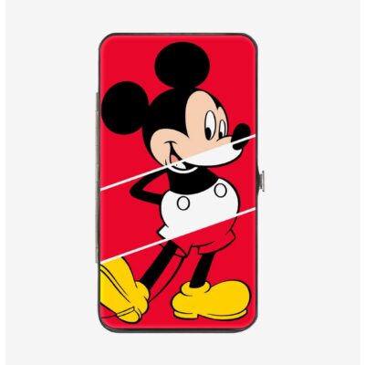 Disney Mickey Mouse Classic Pose The True Original Stripe Hinged Wallet