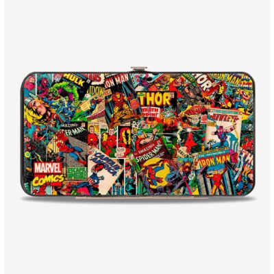 Marvel Retro Comic Books Stacked Hinged Wallet