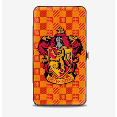 Harry Potter Gryffindor Crest Heraldry Checkers Hinged Wallet