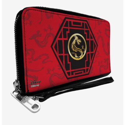 Disney Mulan Mushu Cri-kee Lattice Zip Around Wallet