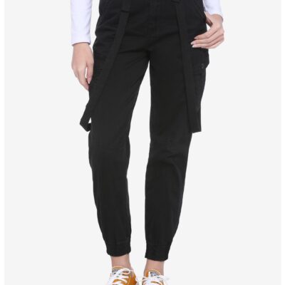 Black Suspender Cargo Pants