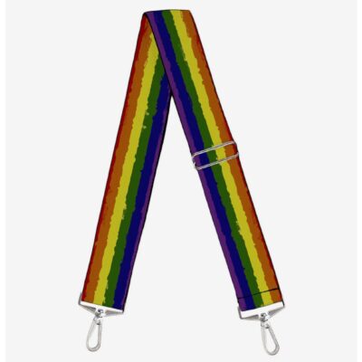 Rainbow Stripe Painted Bag Strap