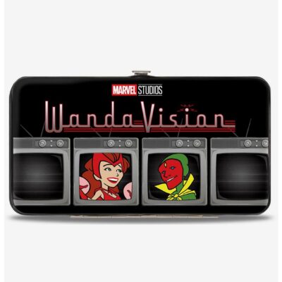 Marvel Wandavision Cartoon Scarlet Witch And Vision Television Hinge Wallet