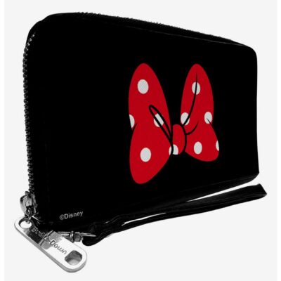 Disney Minnie Mouse Bow Polka Dot Zip Around Wallet