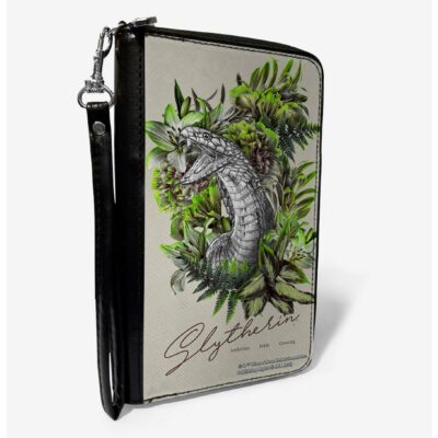 Harry Potter Slytherin Floral Sketch Zip Around Wallet