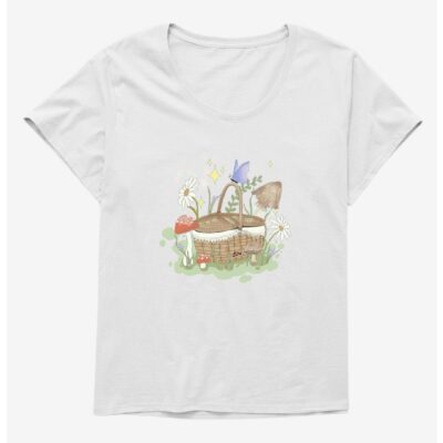 Cottagecore Picnic Basket Girls T-Shirt Plus Size