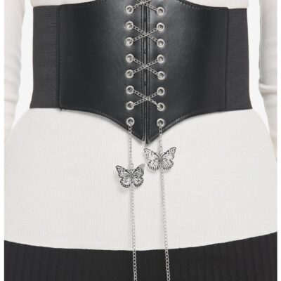 Black Butterfly Chain Corset