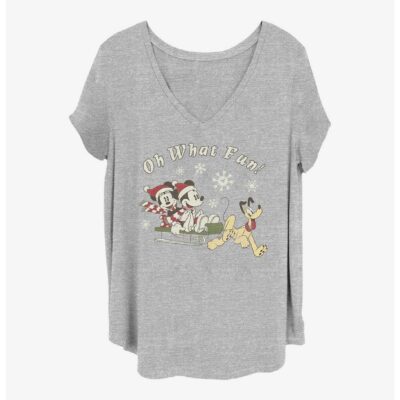 Disney Mickey Mouse And Minnie Mouse Holiday Oh What Fun Girls T-Shirt Plus Size