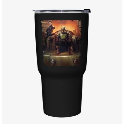 Star Wars The Book of Boba Fett Boba Painterly Throne Black Stainless Steel Travel Mug