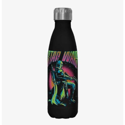 Star Wars The Book of Boba Fett Fett Explosion Black Stainless Steel Water Bottle