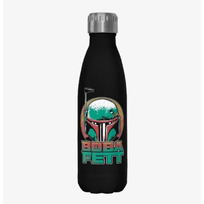 Star Wars The Book of Boba Fett Helmet Circle Black Stainless Steel Water Bottle