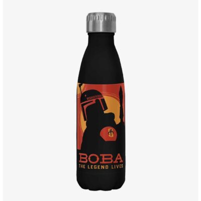 Star Wars The Book of Boba Fett Poster Boba Fett Black Stainless Steel Water Bottle