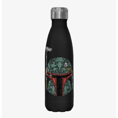 Star Wars Boba Icons Black Stainless Steel Water Bottle