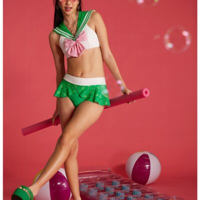 Sailor Moon Sailor Jupiter Cosplay Skirted Swim Bottoms