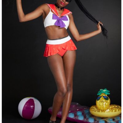 Sailor Moon Sailor Mars Cosplay Skirted Swim Bottoms