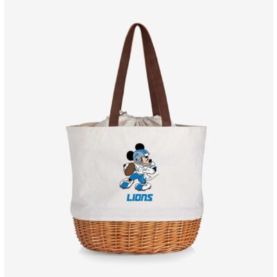 Disney Mickey Mouse NFL Detroit Lions Canvas Willow Basket Tote