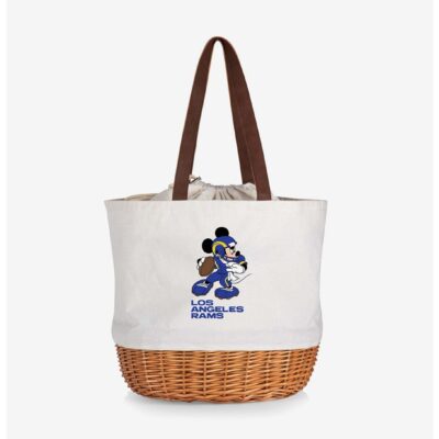 Disney Mickey Mouse NFL Los Angeles Rams Canvas Willow Basket Tote