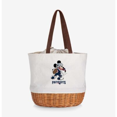 Disney Mickey Mouse NFL New England Patriots Canvas Willow Basket Tote