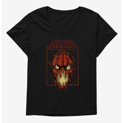 Halloween Horror Nights Pumpkin Face Girls T-Shirt Plus Size