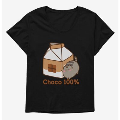 Pusheen Sips Choco 100 Percent Girls T-Shirt Plus Size