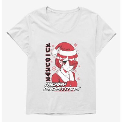 Christmas Anime Merry Christmas Girls T-Shirt Plus Size