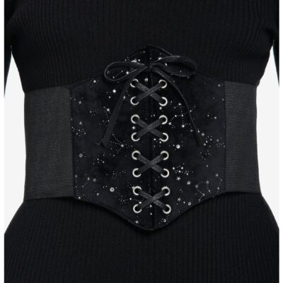 Black Celestial Suede Corset