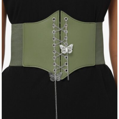 Green Butterfly Chain Corset