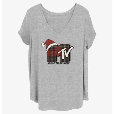 MTV Santa Hat Logo Girls T-Shirt Plus Size