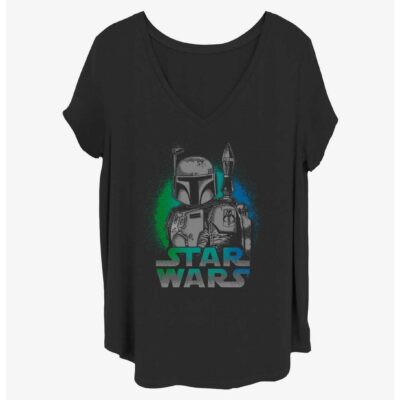 Star Wars Boba Fett Spray Paint Girls T-Shirt Plus Size