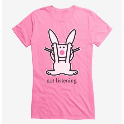 It’s Happy Bunny Not Listening Girls T-Shirt