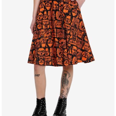 Social Collision Zombie Grid Retro Skirt