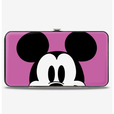 Disney Mickey Mouse Face Character Close Up and Autograph Hinged Wallet