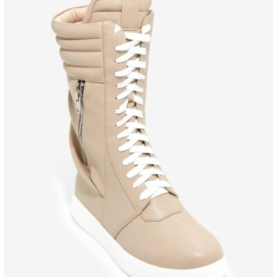 Azalea Wang Tan Hi-Top Lace-Up Sneakers