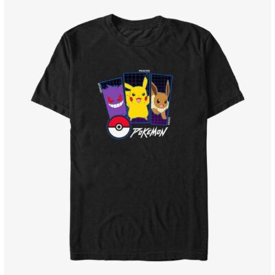 Pokemon Trio Gengar, Pikachu, and Eevee Big & Tall T-Shirt