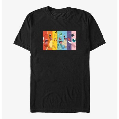 Pokemon Rainbow Split Face Big & Tall T-Shirt