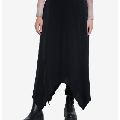 Cosmic Aura Black Hanky Hem Maxi Skirt