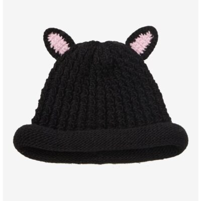 Black Cat Ears Knit Beanie