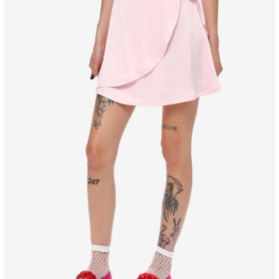 Sweet Society Pink Satin Wrap Skirt