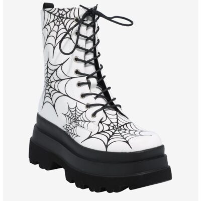 Koi Spiderweb Combat Boots