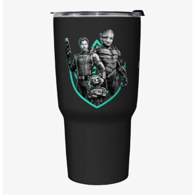 Marvel Guardians of the Galaxy Vol. 3 Star-Lord Groot and Rocket Travel Mug