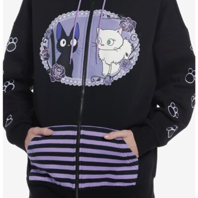 Studio Ghibli Kiki’s Delivery Service Jiji & Lily Cat Ear Girls Hoodie