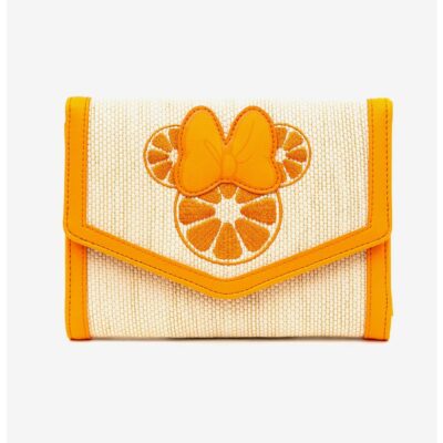 Disney Minnie Mouse Embroidered Citrus Ears with Bow Straw Crossbody Bag