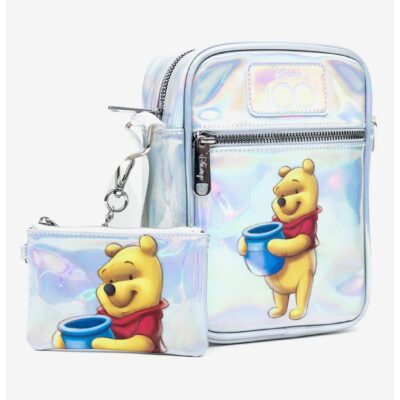 Disney100 Winnie the Pooh Pose Iridescent Holographic Crossbody Bag and Wallet