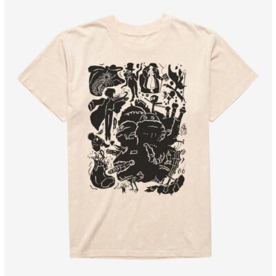 Studio Ghibli Howl’s Moving Castle Icons Mineral Wash T-Shirt