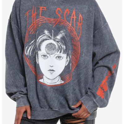 Junji Ito The Scar Jumbo Graphic Girls Sweatshirt