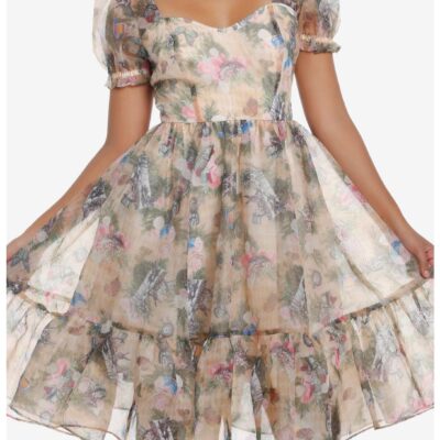 Thorn & Fable Through The Looking Glass Tea Party Organza Maxi Dress