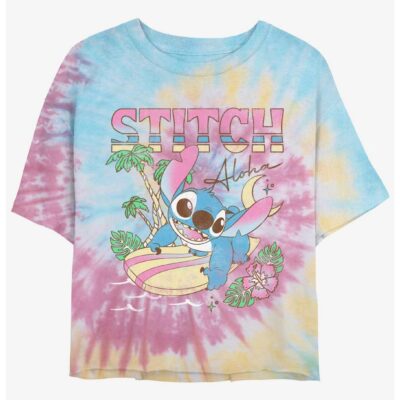 Disney Lilo & Stitch Aloha Stitch Tie-Dye Girls Crop T-Shirt